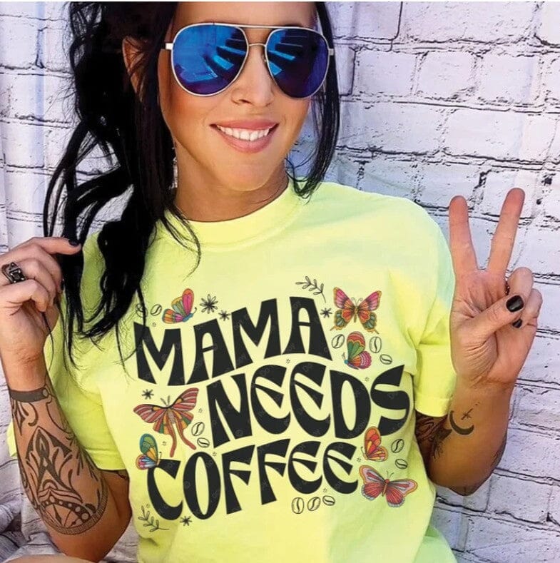 Butterfly Mama Needs Coffee Tee