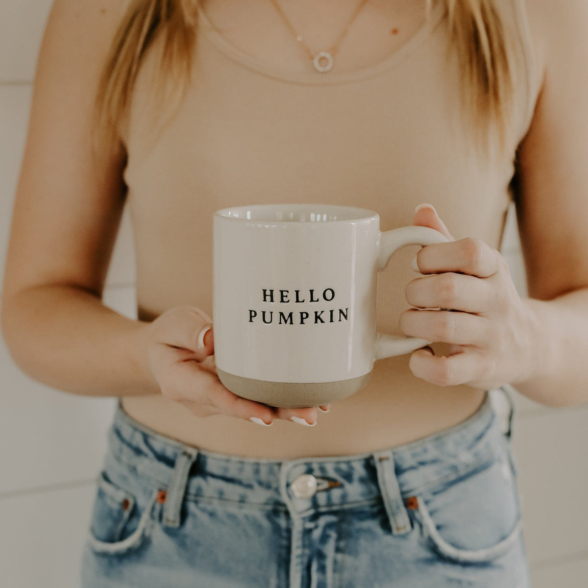 Hello Pumpkin 14oz. Stoneware Coffee Mug