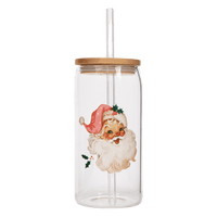 Vintage Santa Can Glass - 17 oz