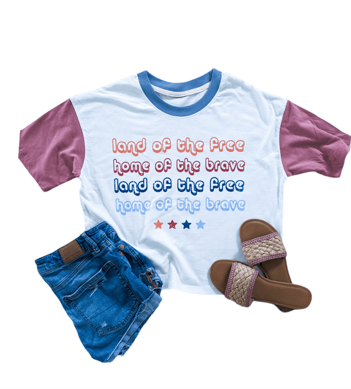 Land of Free Colorblock Tee