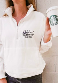 Black Like My Soul Ivory Half Zip
