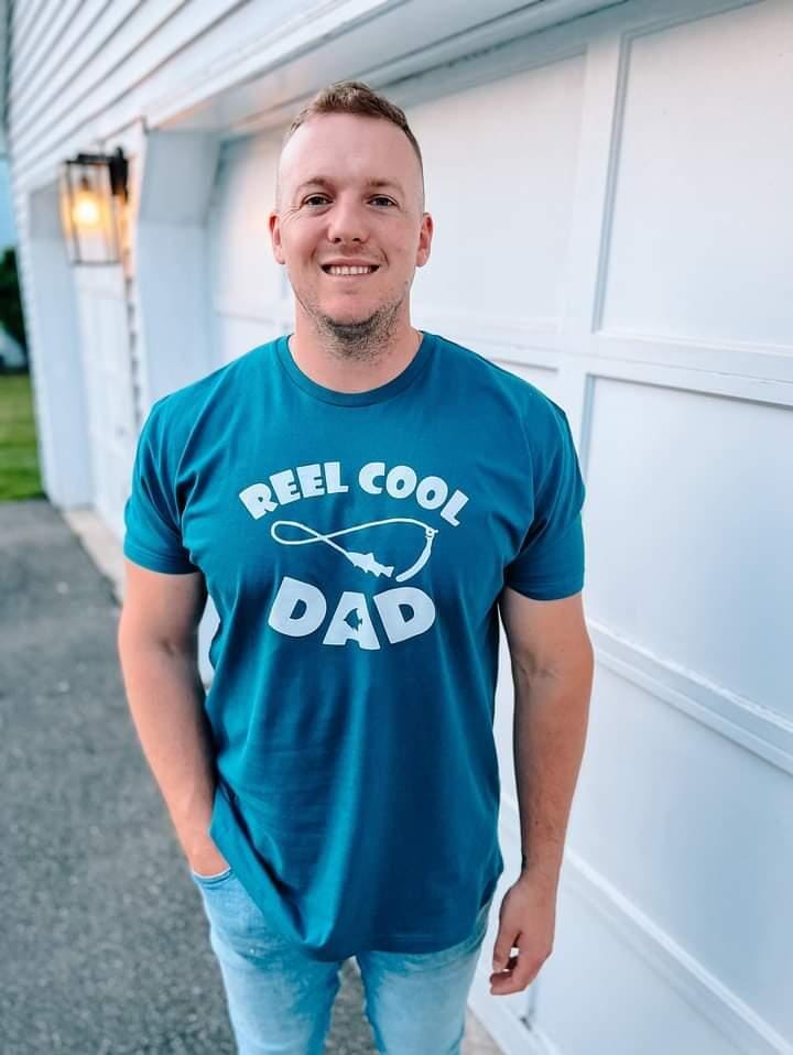 Reel Cool Dad Shirt Right Here at Home