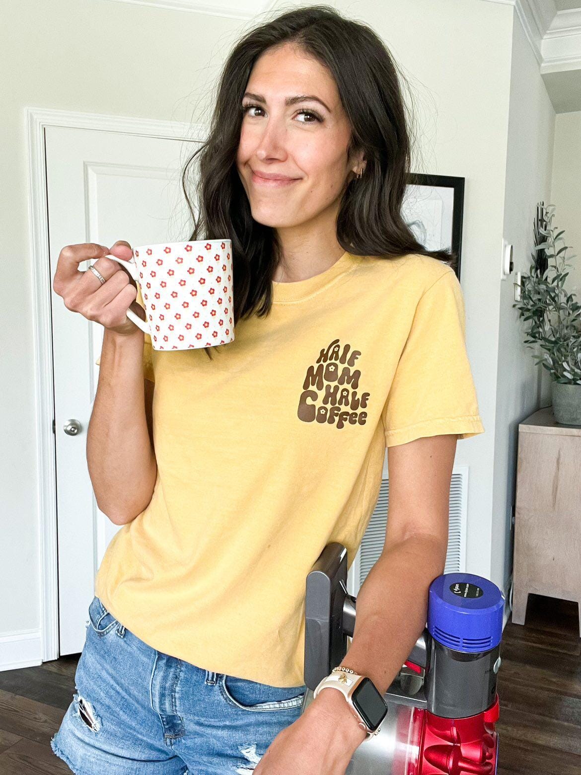 Half Mom Half Coffee Tee