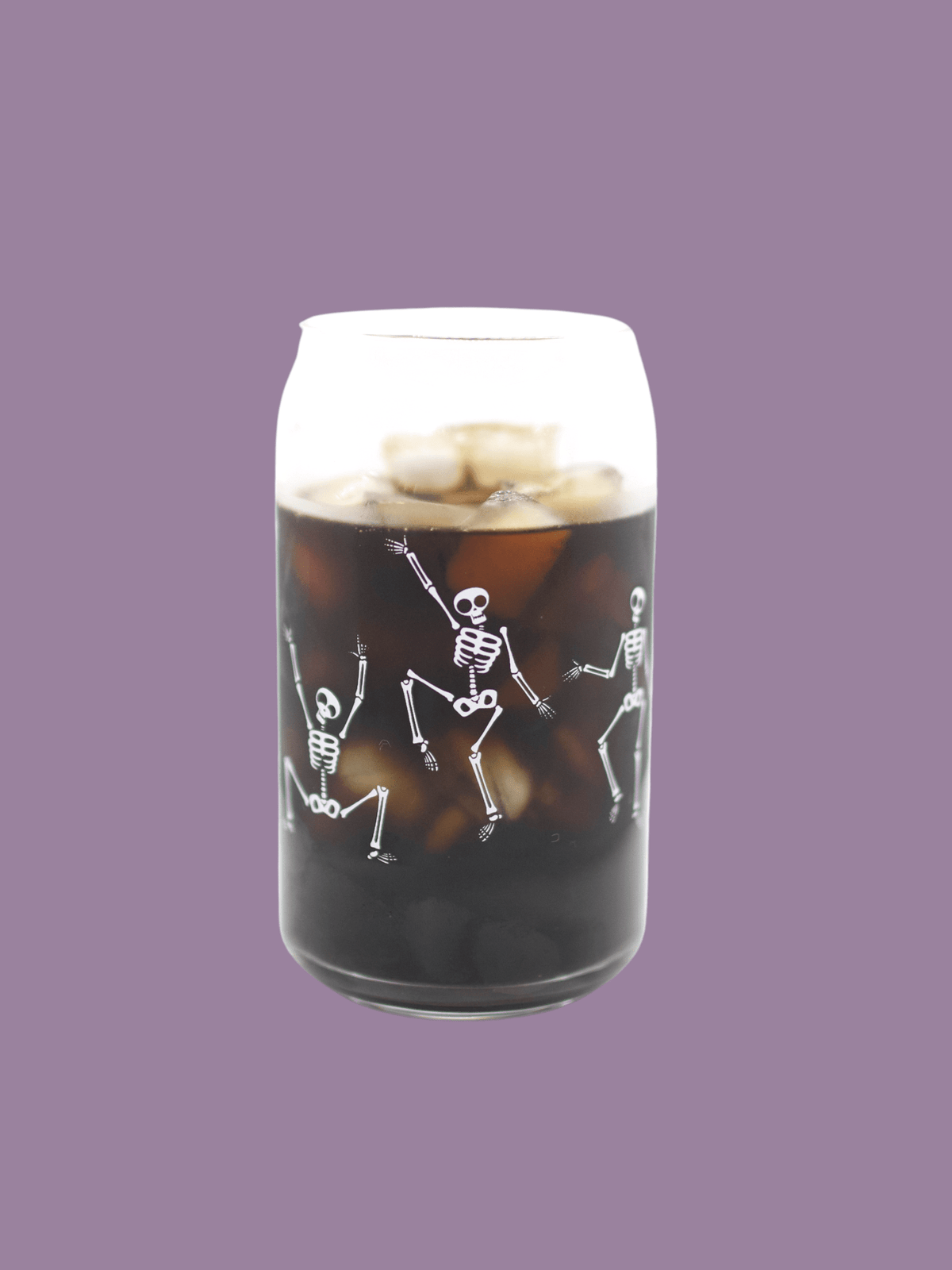 Dancing Skeleton Can Glass