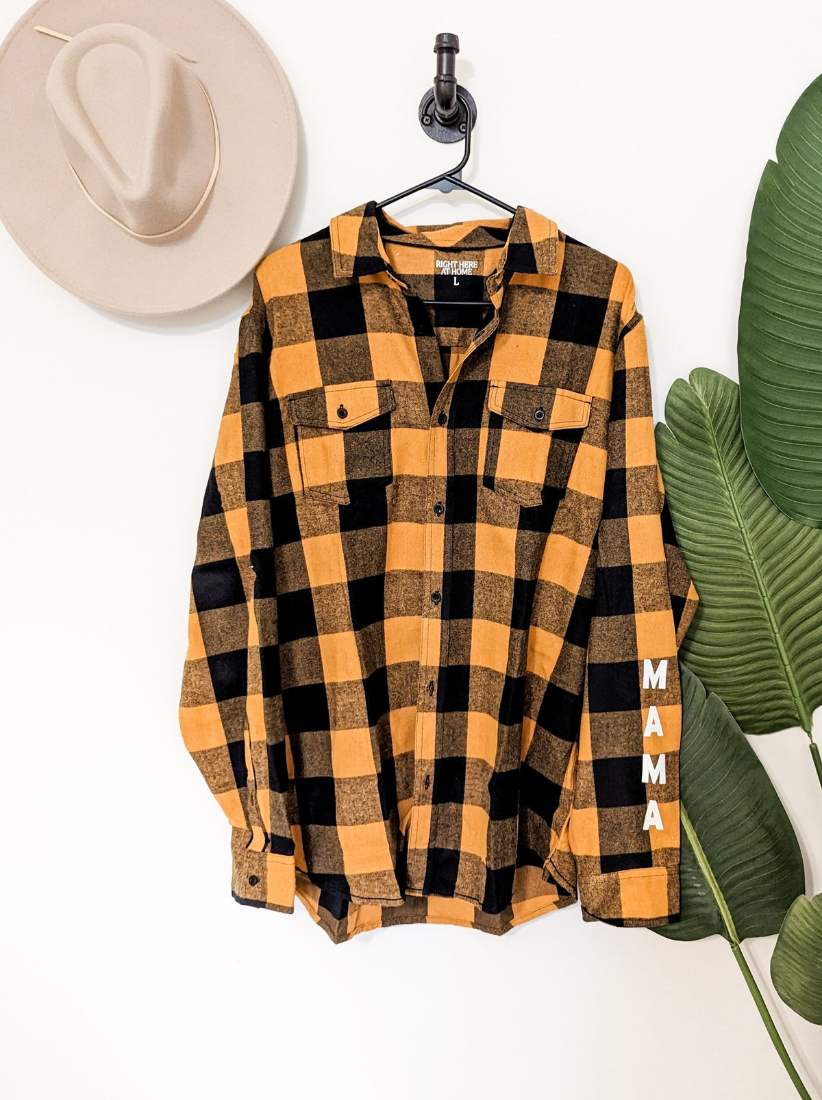 Burnt Orange and Black Flannel