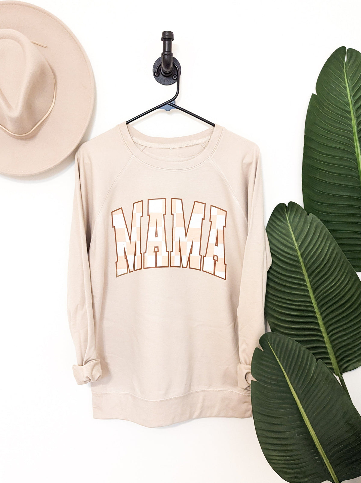 Brown Checkered Mama Crew