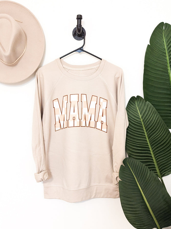 Brown Checkered Mama Crew