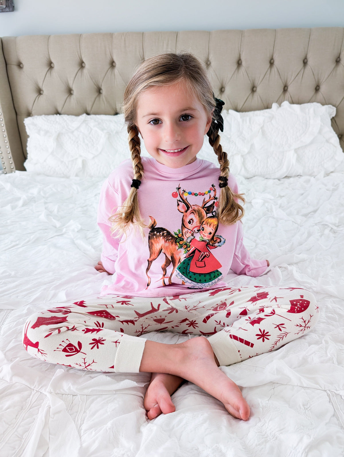 Nostalgic Reindeer and Girl Long Sleeve