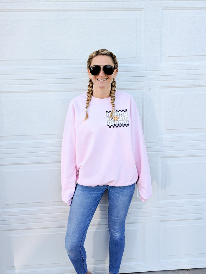 Pink Smiley Mama Pullover