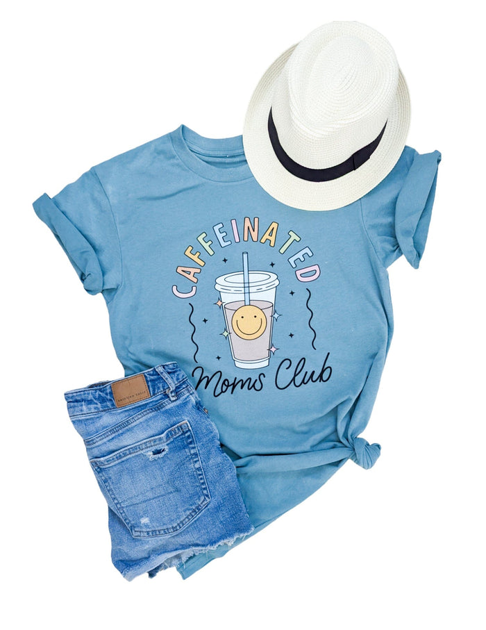 Caffeinated Moms Club Sueded Tee