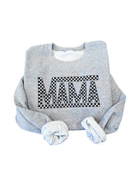 Black and White Checkered Mama Crew