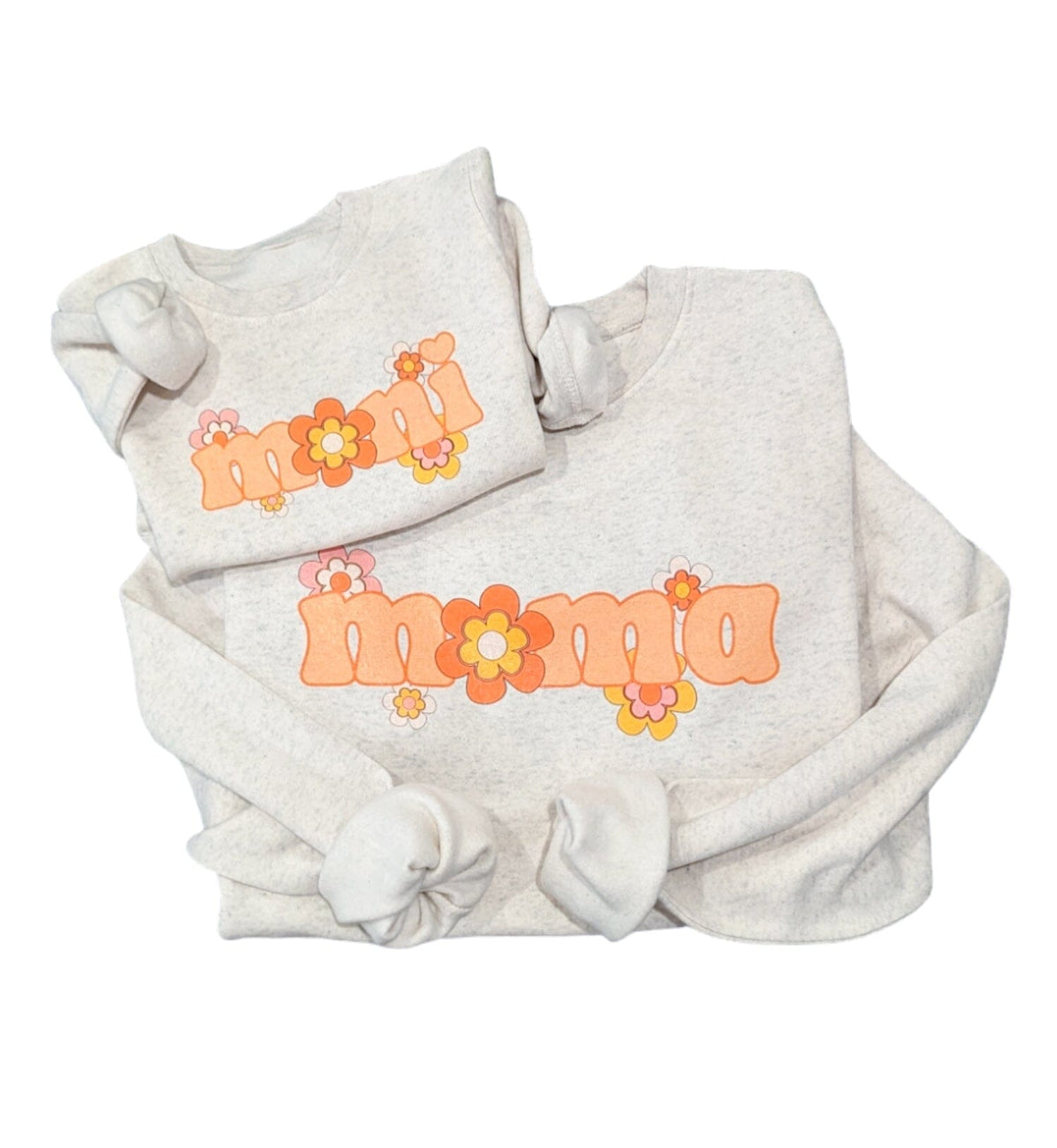 Retro Flower Mama and Mini Crew Set