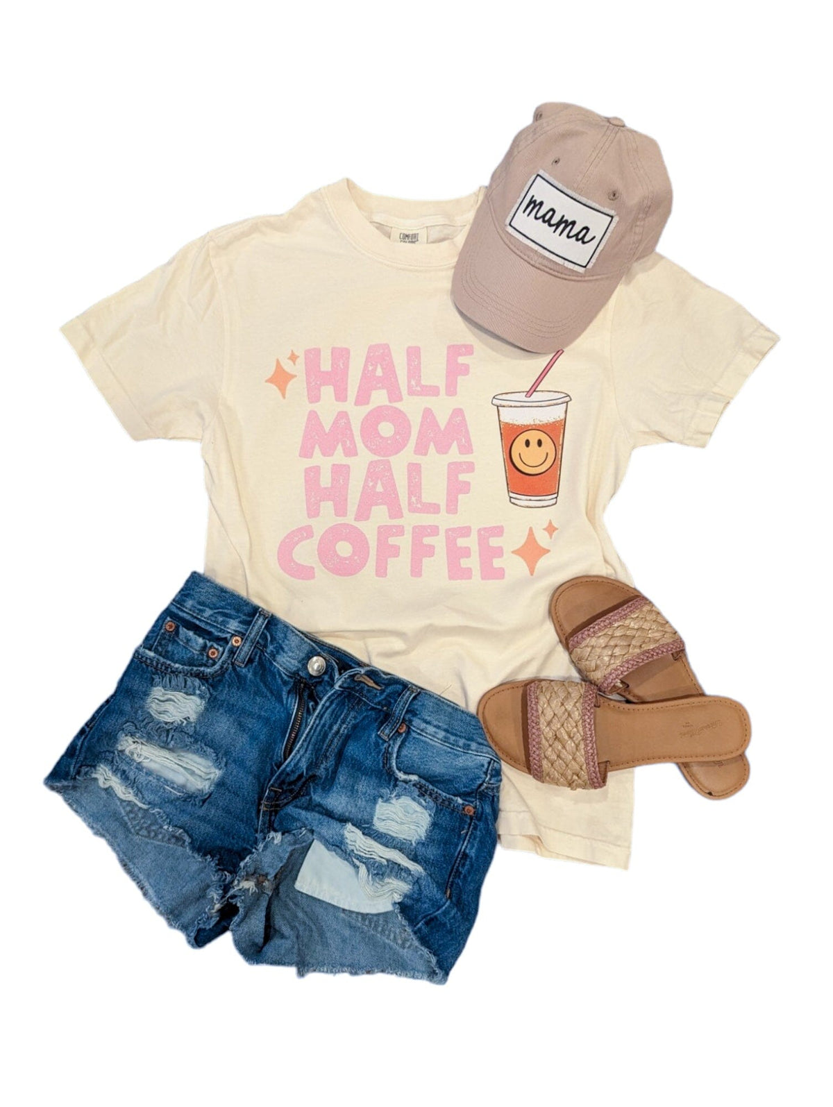 1/2 Mom 1/2 Coffee Comfort Tee