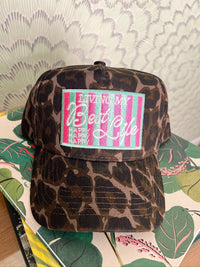 Living my Best Life - Leopard Vintage Trucker Hat