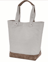 Highly Caffeinated Moms Club Canvas Leather Tote
