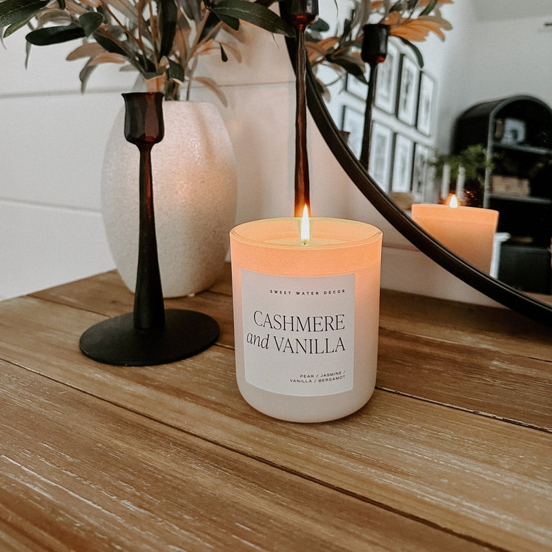 Cashmere and Vanilla Soy Candle - Tan Matte Jar - 15 oz