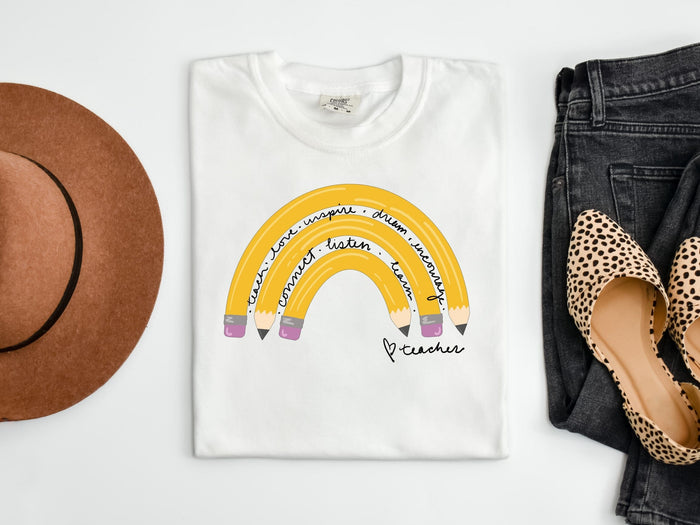 Pencil Rainbow Comfort Tee  SAMPLE