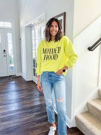 Neon Distressed Motherhood Pullover