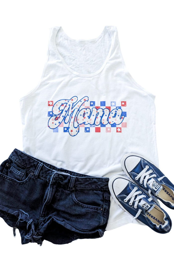 Red White and Blue Mama Comfort Tank