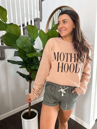 Tan Distressed Motherhood Pullover