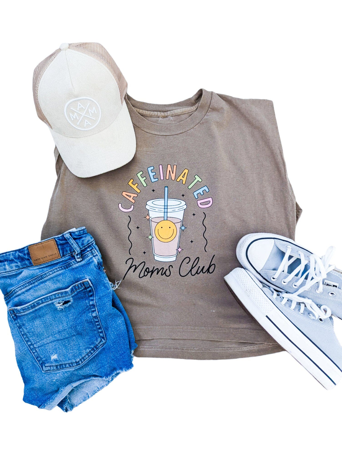 Caffeinated Moms Club Boxy Muscle Tee
