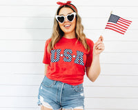 Checkered USA Tee