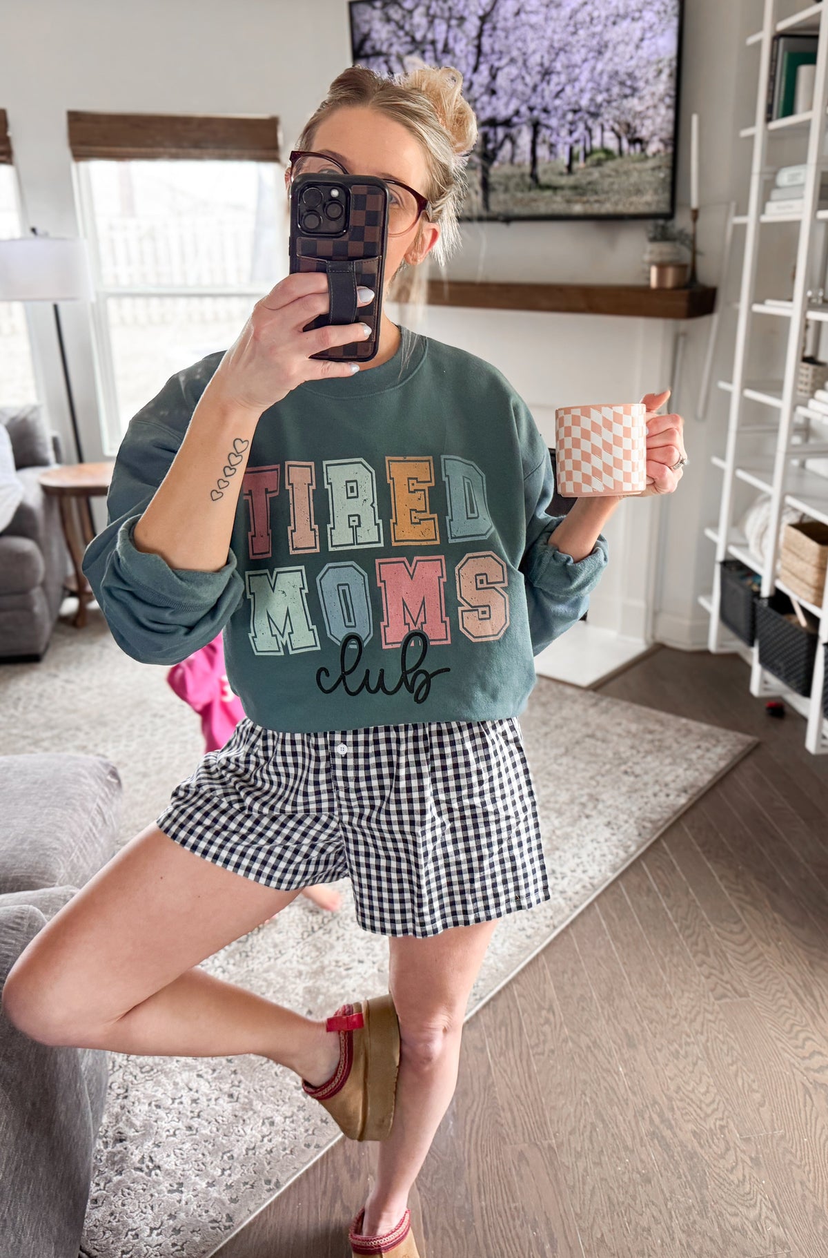 Tired Moms Club Teal Sweatshirt