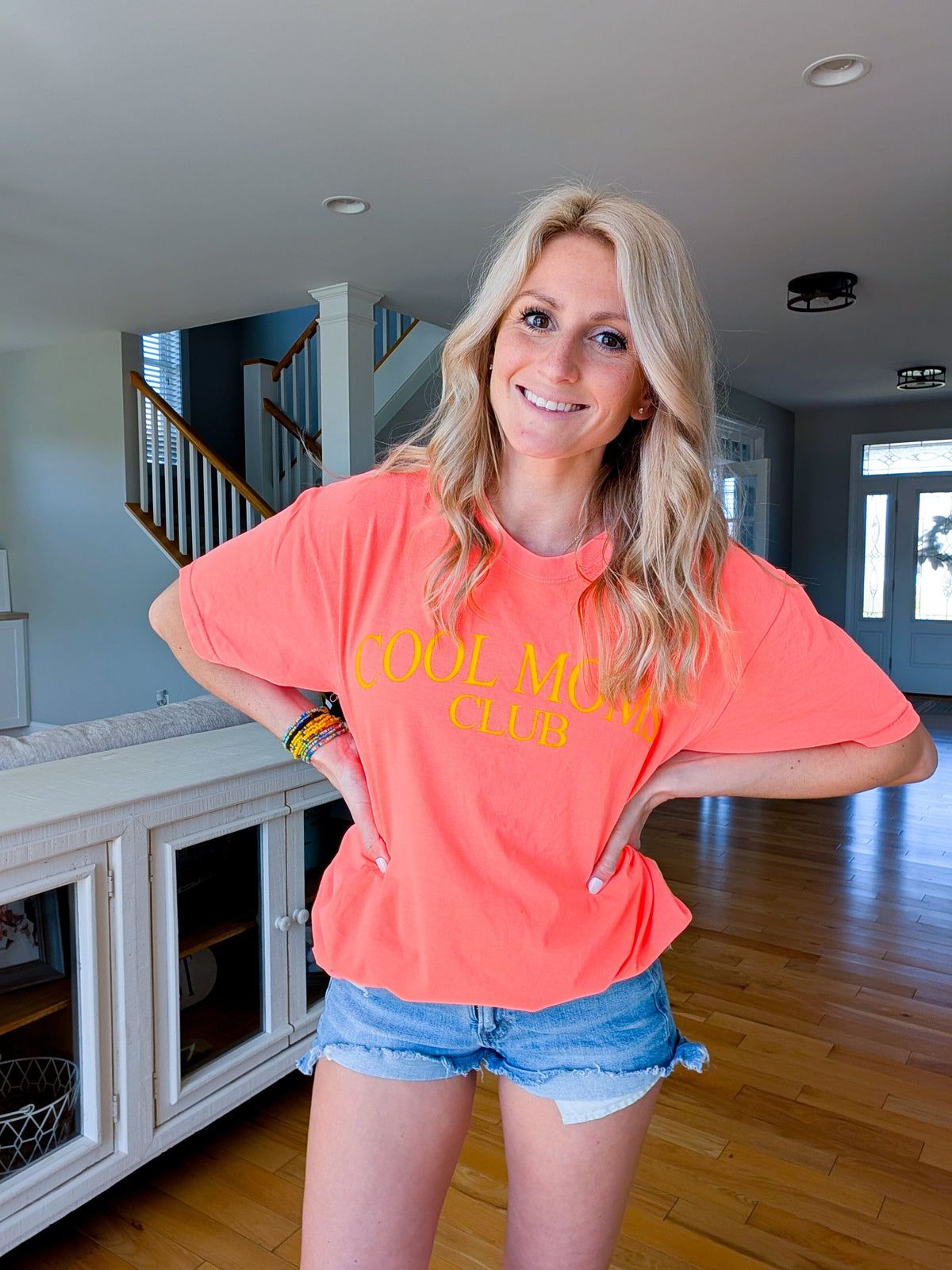NEON Orange Cool Moms Club Comfort tee