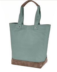 Mom Things Canvas Leather Tote