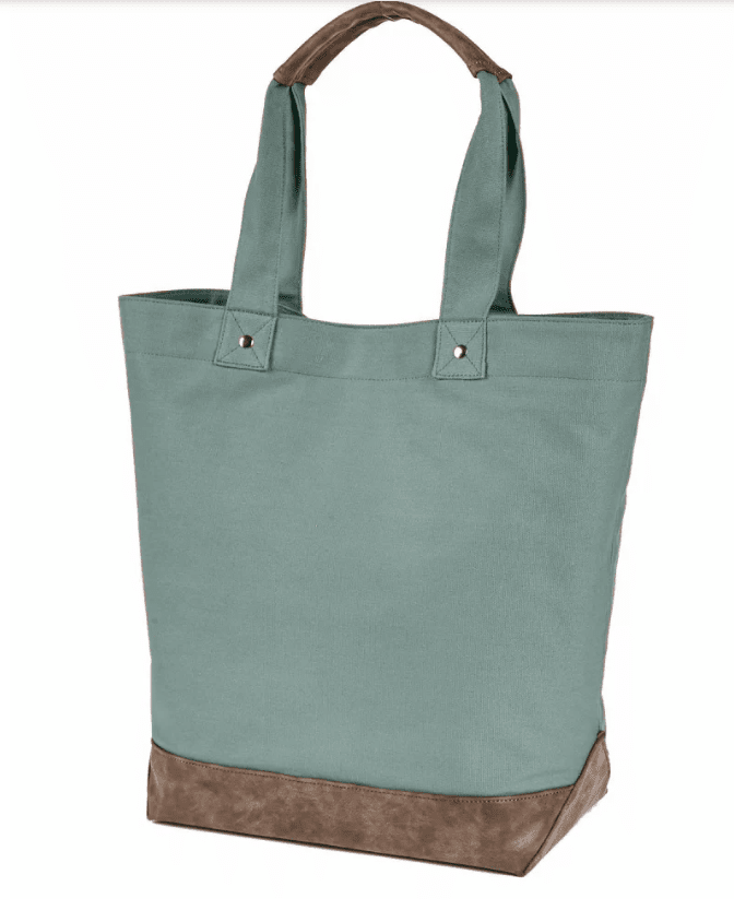 Highly Caffeinated Moms Club Canvas Leather Tote