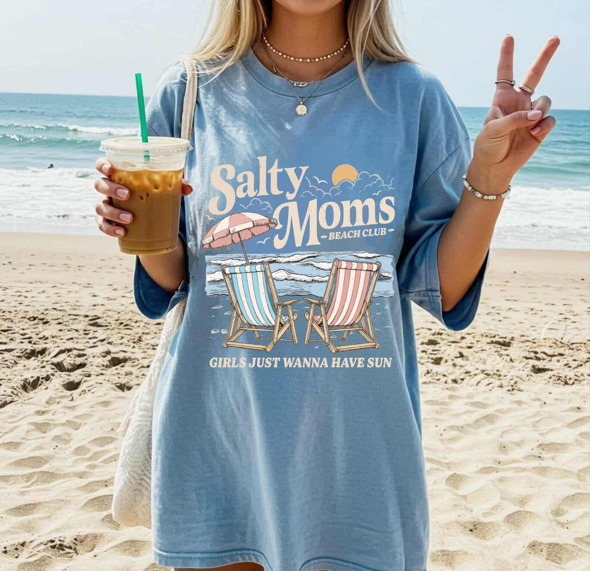 Salty Moms Beach Club Comfort Tee