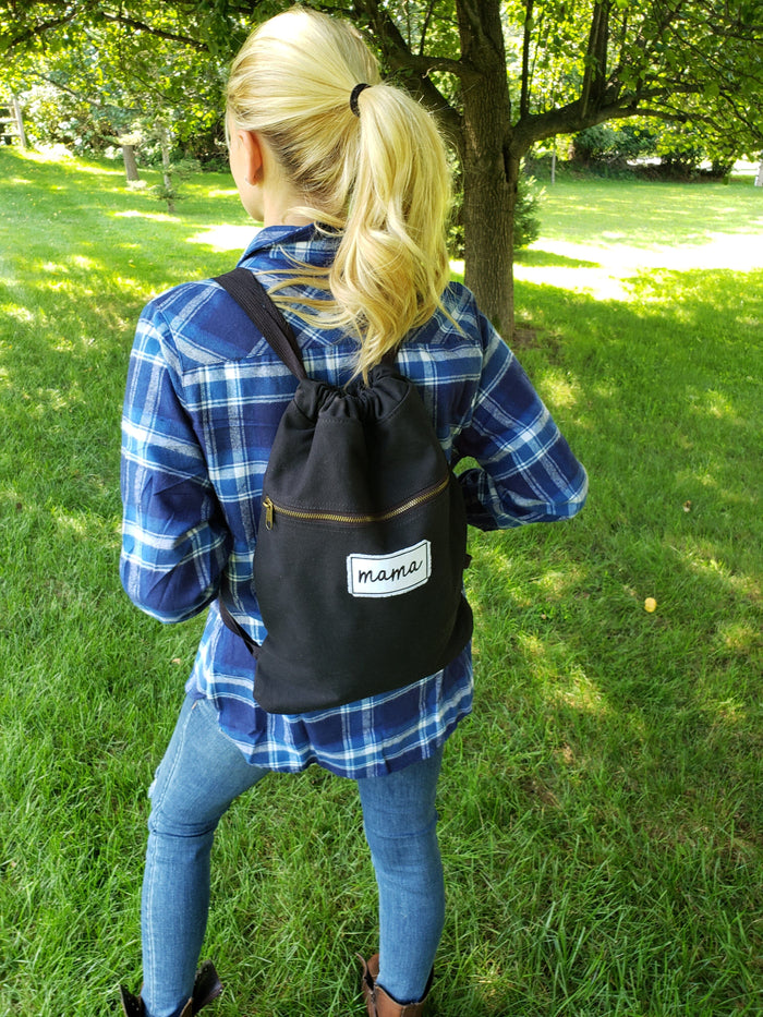 Mama Patch Drawstring backpack -