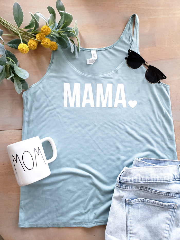 MAMA Dusty Blue Slouchy Tank