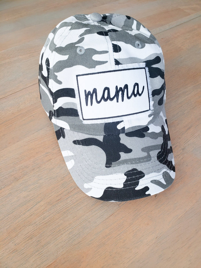 Grey Camo Patch Hat