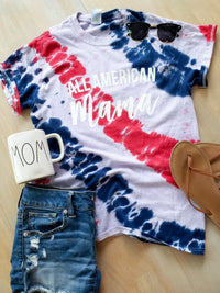 All American Mama Patriotic Tie Dye Tee