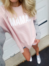 Pink Colorblock Mama Crew