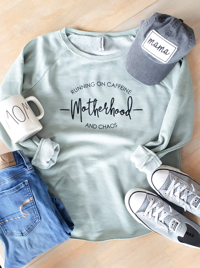 Caffeine and Chaos Sage Pullover