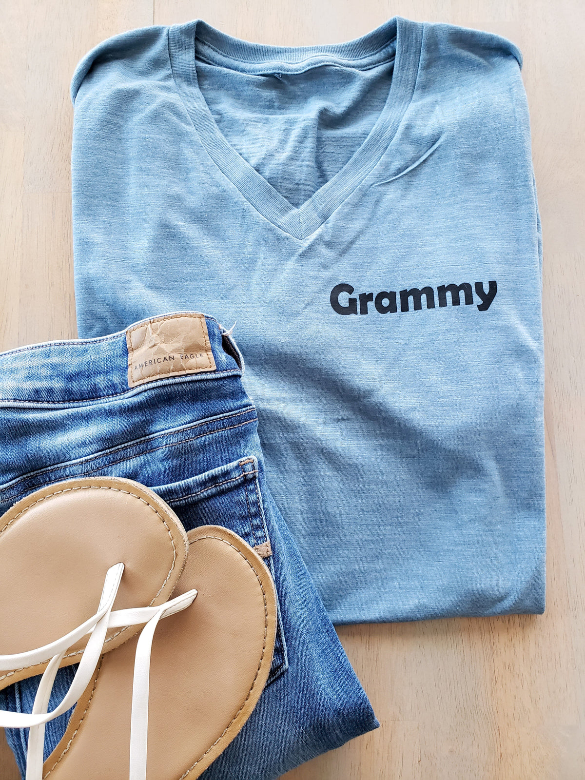 Grammy Basic V-Neck Cotton Tee