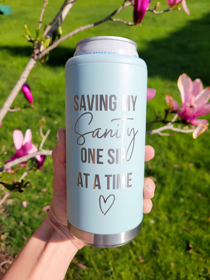 Saving My Sanity One Sip At A Time Skinny Can Koozie