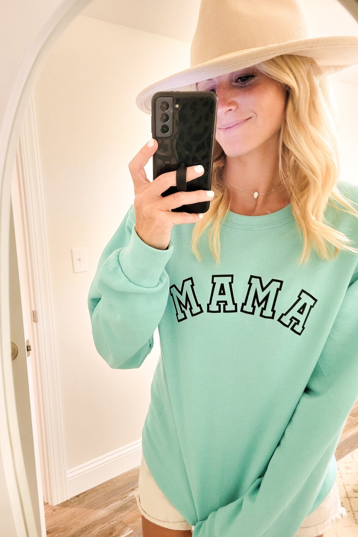 Mint Varsity Mama Crew
