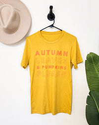 Autumn Leaves and Pumpkins Please tee