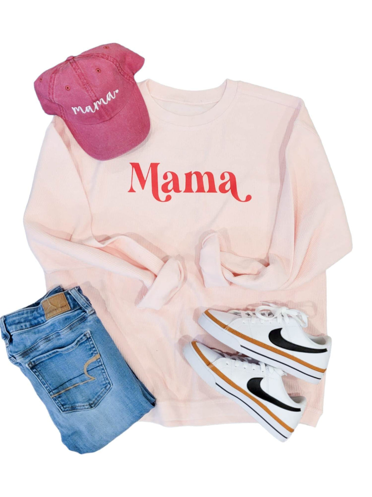 Baby Pink Corded Crew