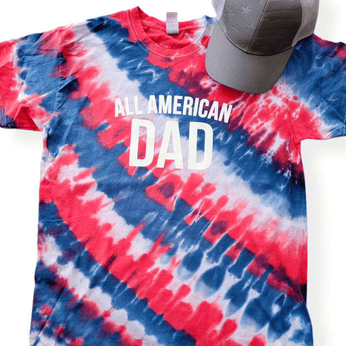 All American Dad Patriotic Tie Dye Tee