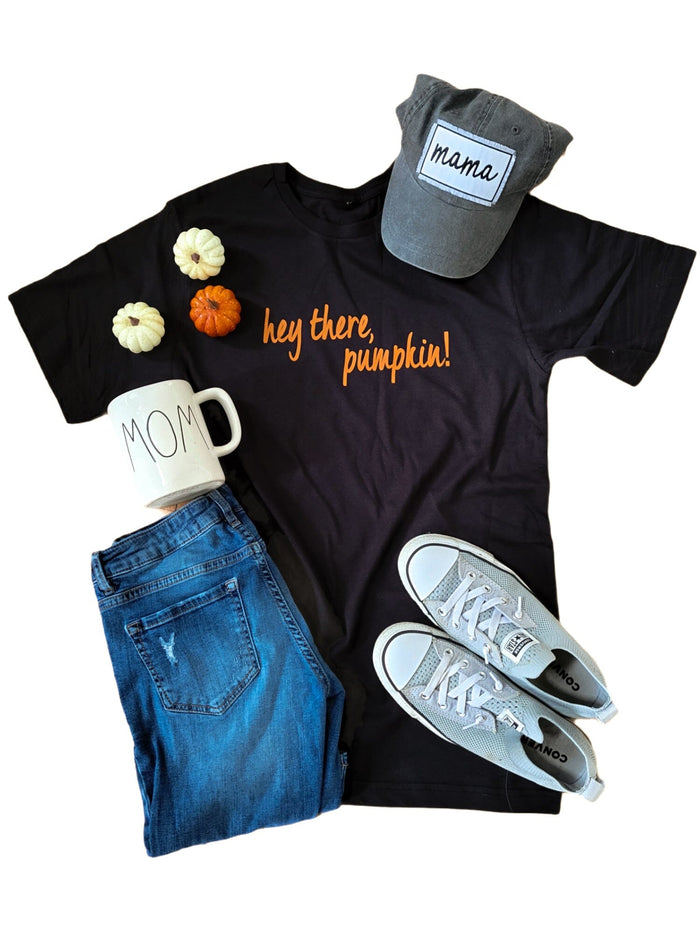 Hey There Pumpkin Black Tee