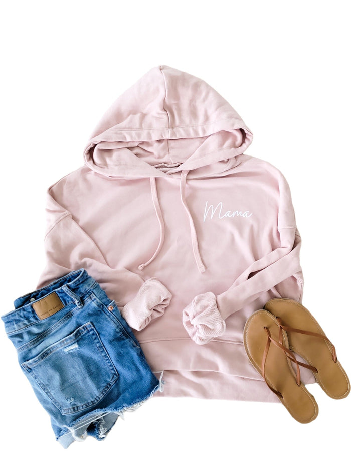 Rose French Terry Crop Hoodie