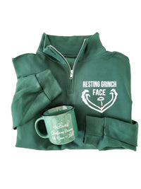 Resting Grinch Face Quarter Zip
