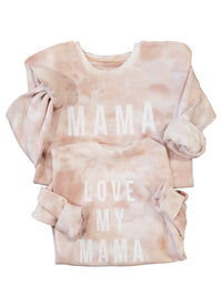 Ash Pink Tie Dye Matching Sweatshirt Set