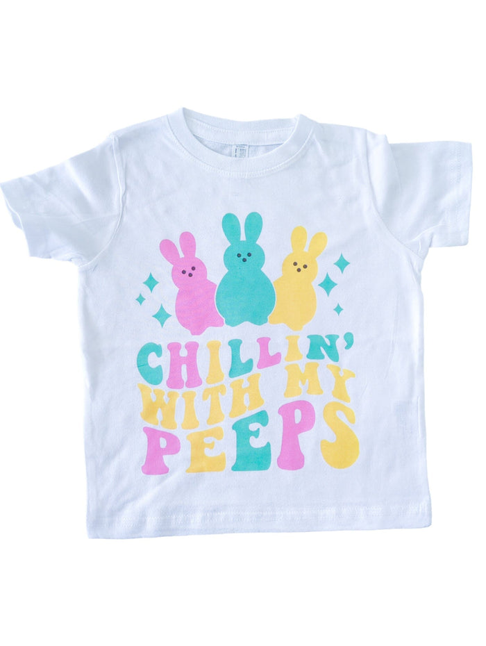 Rainbow Chillin With My Peeps Kids Tee