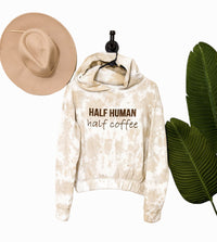 Half Human Half Coffee Slight Crop Hoodie