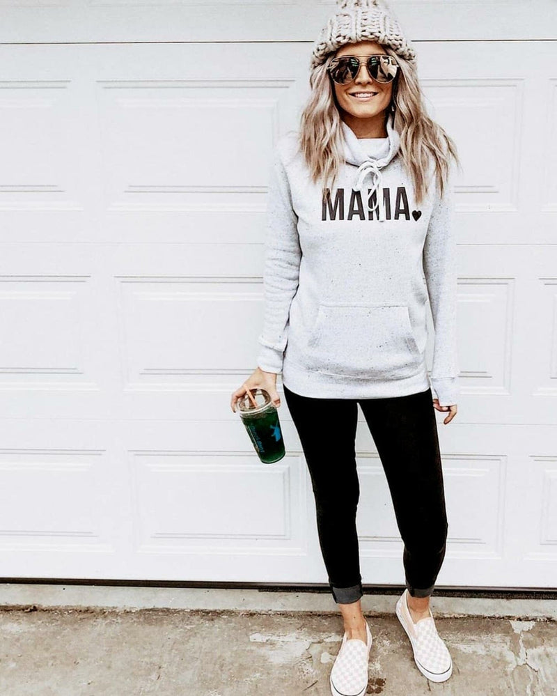 Grey Mama Cowl Neck Sweatshirt